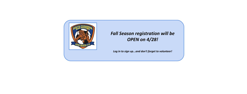 Fall Registration 